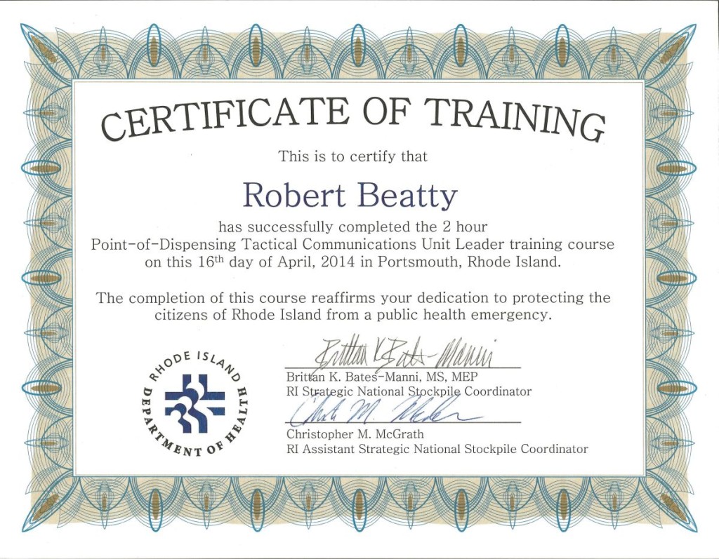 MEDS-POD Tactical Communication Unit Leader Certificate Small