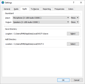 WSJTX Audio Settings