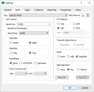 WSJTX Radio Settings