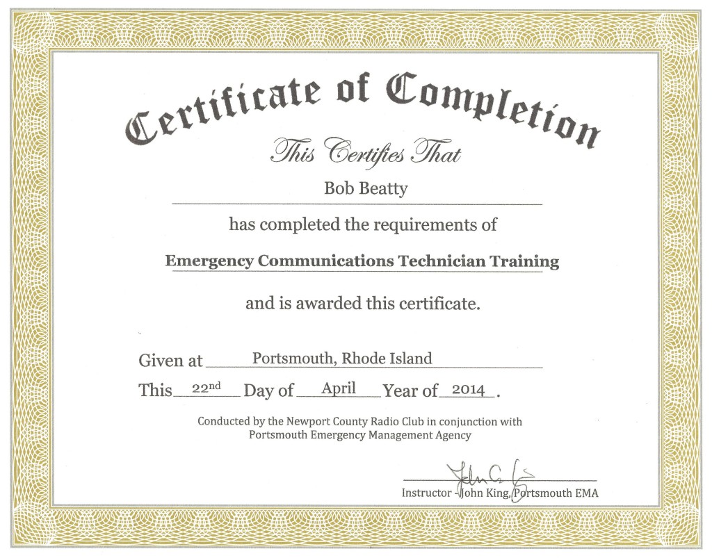 NCECT Certificate