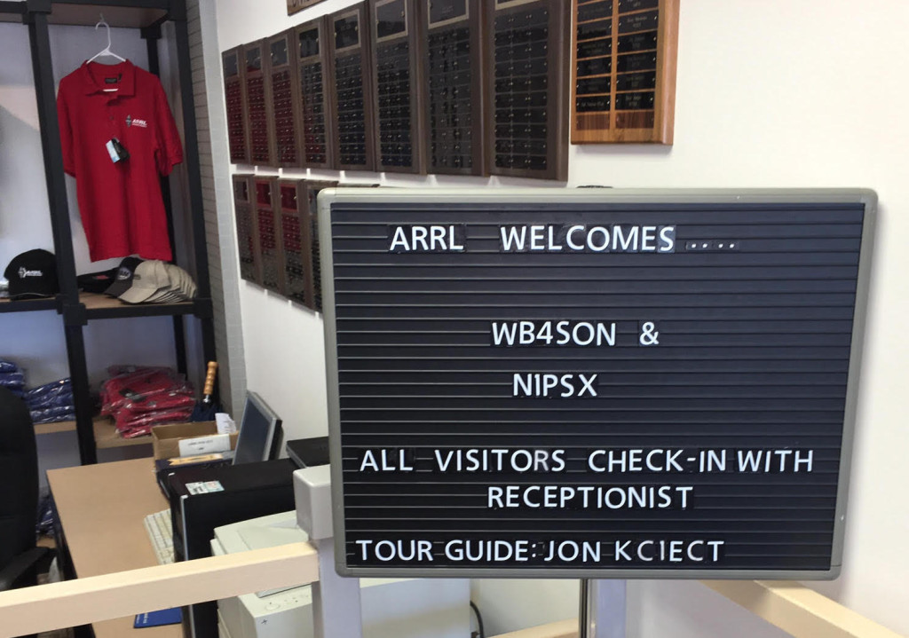 ARRL Welcome Sign for Paul and Bob
